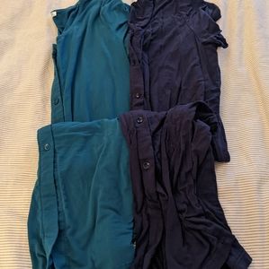 Ekouaer button down ruffle edge nightshirts S (2)